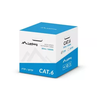 LANBERG FTP kábel CAT.6, Cu, 305m hosszú, szürke, CPR   Fluke engedéllyel, PVC
