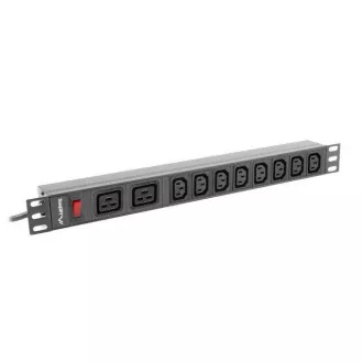 LANBERG 19" 1U 16A 2M 2X C19 8X IEC C13 ALJZAT FEKETE C20