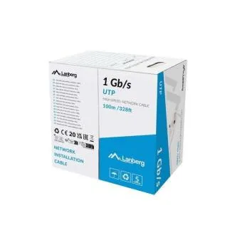 LANBERG LAN-kábel 1 GB/s, 100 m, merev, CCA, szürke