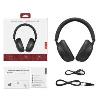 Lenovo Wireless Headphone 2000 = vezeték nélküli (BT 6.0), fülkagylós fejhallgató, fekete