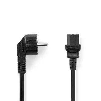 Nedis CEGL11075BK20 - Tápkábel | F típusú dugó | IEC-320-C1 | Szögletes | Szögletes | Szögletes | 2,00 m | Fekete | Fekete