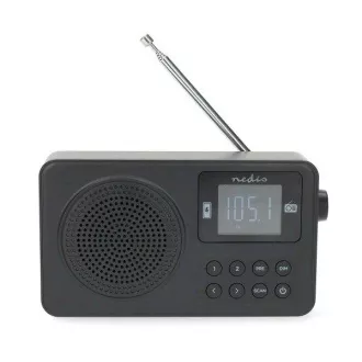Nedis RDFM2225BK - FM rádió | 2 W | Power Accu / Power USB | Digitális | 2 W | Képernyő mérete: 1.77 "