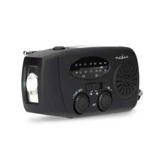 Nedis RDFMCR2000BK - Vészhelyzeti rádió | AM/FM | Powerbank funkció | Akkumulátoros tápegység / USB tápegység / Kézi kurbli | Fekete | Fekete Nedis RDFMCR2000BK - Vészhelyzeti rádió | AM/FM | Powerbank funkció | Akkumulátoros tápegység / USB tápegység / Kézi kurbli | Fekete | Fekete