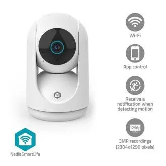 Nedis WIFICI23CWT SmartLife beltéri kamera | Wi-Fi | 3 MP Full HD 1296p | Dőlésszög | Mozgásérzékelő | Éjjellátás | Fehér Nedis WIFICI23CWT SmartLife beltéri kamera | Wi-Fi | 3 MP Full HD 1296p | Dőlésszög | Mozgásérzékelő | Éjjellátás | Fehér