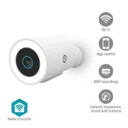 Nedis WIFICO15CWT – SmartLife kültéri kamera | Wi-Fi | Reflektor | 3 MP Full HD 1296p | IP65 | Mozgásérzékelő | Fehér