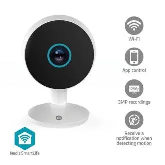 Nedis WIFICI08CWT SmartLife beltéri kamera | Wi-Fi | 3 MP Full HD 1296p | Mozgásérzékelő | Éjjellátó | Fehér Nedis WIFICI08CWT SmartLife beltéri kamera | Wi-Fi | 3 MP Full HD 1296p | Mozgásérzékelő | Éjjellátó | Fehér