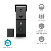 Nedis WIFICDP31BK – SmartLife ajtó-videotelefon | Wi-Fi | Akkumulátoros tápellátás | 2x Full HD 1080p | IP54 | Mozgásérzékelő