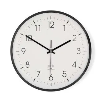Nedis CLWA6226BK – Falióra | Átmérő: 300 mm | Műanyag | Rádióvezérelt idő | Csendes működés | Fehér / Fekete Nedis CLWA6226BK – Falióra | Átmérő: 300 mm | Műanyag | Rádióvezérelt idő | Csendes működés | Fehér / Fekete