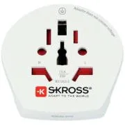 Skross SKR1500211EC – Utazási adapter Európába 2- és 3-pólusú készülékekhez, több mint 220 úti célról