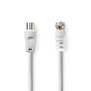 Nedis CSGL41000WT30 – Műholdas és antenna kábel | F csatlakozó | F csatlakozó | 75 ohm | Kettős árnyékolás | 3 m | Fehér