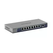 Netgear 8 portos Gigabit Ethernet felügyelet nélküli switch 1 dedikált 10G/Multi-Gig porttal - GS108MX