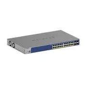 Netgear 24 portos Gigabit Ethernet, PoE , intelligens kapcsoló, 4 SFP  porttal (190W) - GS728TXP