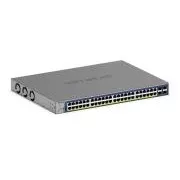 Netgear 48 portos Gigabit Ethernet, PoE , intelligens kapcsoló, felhőkezelés, 4 SFP  port (380W) - GS752TXP