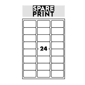 SPARE PRINT PREMIUM Öntapadós címkék fehér, 100 db A4-es lap dobozban (1 ív/24x címke 68x36mm)