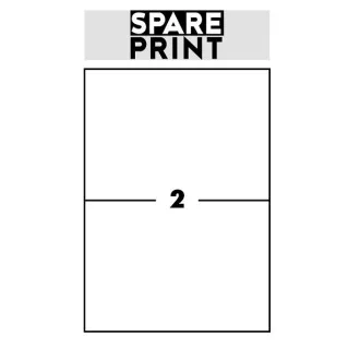 SPARE PRINT PREMIUM Öntapadós címkék fehér, 100 db A4-es lap dobozban (1 lap/2x címke 210x148,5mm)