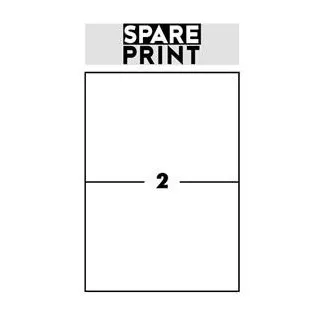 SPARE PRINT PREMIUM Öntapadós címkék fehér, 100 db A4-es lap dobozban (1 lap/2x címke 210x148,5mm)