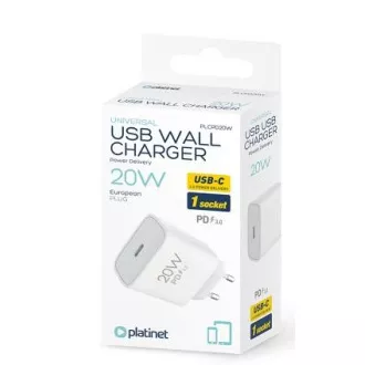 PLATINET hálózati töltő 20W PD 1x USB-C fehér PLATINET hálózati töltő 20W PD 1x USB-C fehér