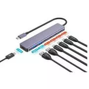 PLATINET HUB 7IN1 10GBS USB-C 4X USB-C 3.2 GEN2   2X USB-A 3.2 GEN1   1X USB-C PD 100W ALU