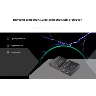 PremiumCord 4 portos USB 2.0 hosszabbító Cat5/Cat5e/Cat6-on keresztül akár 150m-re is