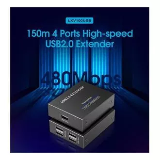 PremiumCord 4 portos USB 2.0 hosszabbító Cat5/Cat5e/Cat6-on keresztül akár 150m-re is