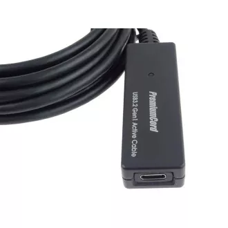 PremiumCord USB-C átjátszó és hosszabbító kábel férfi és női, 5Gbps 5m