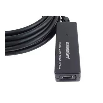 PremiumCord USB-C átjátszó és hosszabbító kábel férfi és női, 5Gbps 5m