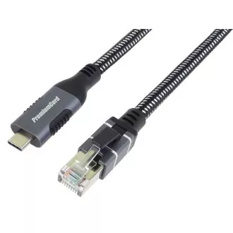 PremiumCord Ethernet kábel USB-C -> LAN RJ45 10/100/1000 MBIT 1m PremiumCord Ethernet kábel USB-C -> LAN RJ45 10/100/1000 MBIT 1m