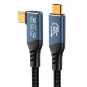 PremiumCord USB4 2.0-as verzió, 80 Gbps, 16K@60Hz, 240 W, Thunderbolt 3 és 4 kábel, hajlított, 1 m