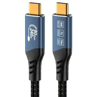 PremiumCord USB4 2.0-s verzió, 80 Gbps, 16K@60Hz, 240 W, Thunderbolt 3 és 4 kábel, 1,2 m PremiumCord USB4 2.0-s verzió, 80 Gbps, 16K@60Hz, 240 W, Thunderbolt 3 és 4 kábel, 1,2 m