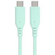 PremiumCord szilikon kábel USB-C csatlakozókkal, 60 W, 480 Mbps, türkiz, extra puha, 1,5 m