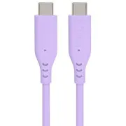 PremiumCord szilikon kábel USB-C csatlakozókkal, 60 W, 480 Mbps, lila, extra puha, 1,5 m