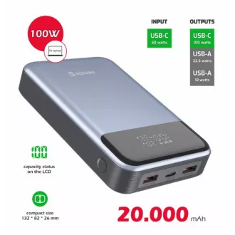SWISSTEN POWER BANK 20000 mAh 100W TELJESÍTMÉNYTÁMOGATÁS JEGYZŐKÖNYVTÁRAKHOZ SWISSTEN POWER BANK 20000 mAh 100W TELJESÍTMÉNYTÁMOGATÁS JEGYZŐKÖNYVTÁRAKHOZ