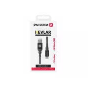 SWISSTEN ADATKÁBEL KEVLÁR USB/USB-C 1,5 M ANTRACIT