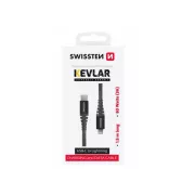 SWISSTEN ADATKÁBEL KEVLÁR USB-C / VILLÁM 1,5 M ANTRACIT