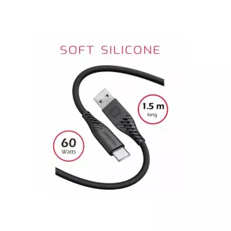 SWISSTEN ADATKÁBEL USB / USB-C TEXTIL 3,0M FEKETE