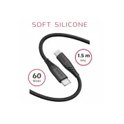 SWISSTEN ADATKÁBEL PUHA SZILIKON USB-C / USB-C 1,5 M 60W FEKETE