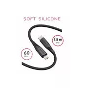 SWISSTEN ADATKÁBEL PUHA SZILIKON USB-C / USB-C 1,5 M 60W FEKETE