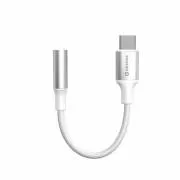 SWISSTEN AUDIO ADAPTER TEXTIL USB-C (férfi) / 3,5mm AUX 0,15 M FEHÉR (a 73501302 helyett)