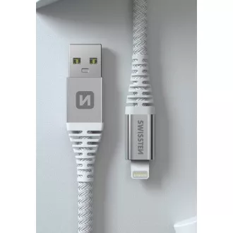 SWISSTEN ADATKÁBEL KEVLÁR USB / LIGHTNING 1,5 M FEHÉR