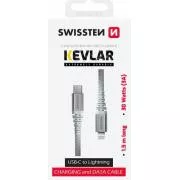 SWISSTEN ADATKÁBEL KEVLAR USB-C / LIGHTNING 1,5 M FEHÉR