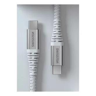 SWISSTEN ADATKÁBEL KEVLAR USB-C / USB-C 1,5 M FEHÉR