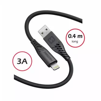 SWISSTEN ADATKÁBEL PUHA SZILIKON USB-A / LIGHTNING 0.4 M FEKETE SWISSTEN ADATKÁBEL PUHA SZILIKON USB-A / LIGHTNING 0.4 M FEKETE