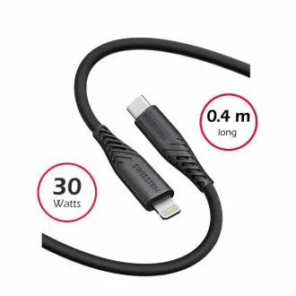 SWISSTEN ADATKÁBEL PUHA SZILIKON USB-C / LIGHTNING 0.4 M FEKETE SWISSTEN ADATKÁBEL PUHA SZILIKON USB-C / LIGHTNING 0.4 M FEKETE