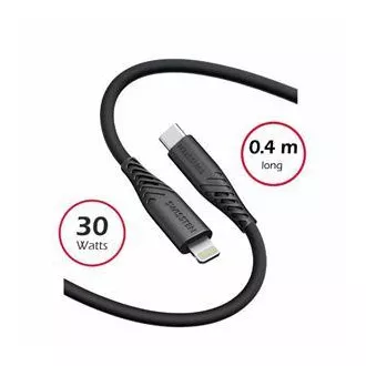 SWISSTEN ADATKÁBEL PUHA SZILIKON USB-C / LIGHTNING 0.4 M FEKETE SWISSTEN ADATKÁBEL PUHA SZILIKON USB-C / LIGHTNING 0.4 M FEKETE