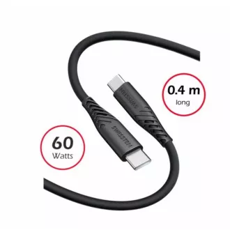 SWISSTEN ADATKÁBEL PUHA SZILIKON USB-C / USB-C 0,4 M FEKETE