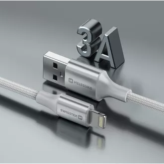SWISSTEN ADATKÁBEL TEXTILE II USB / LIGHTNING 1,5 M FEHÉR