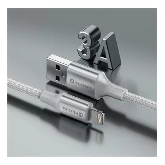 SWISSTEN ADATKÁBEL TEXTILE II USB / LIGHTNING 1,5 M FEHÉR