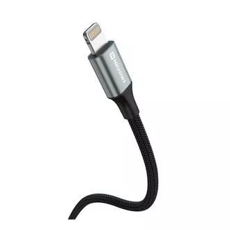 SWISSTEN ADATKÁBEL TEXTILE II USB / LIGHTNING 1,5 M FEKETE