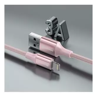 SWISSTEN ADATKÁBEL TEXTILE II USB / LIGHTNING 1,5 M RÓZSASZÍNŰ SWISSTEN ADATKÁBEL TEXTILE II USB / LIGHTNING 1,5 M RÓZSASZÍNŰ