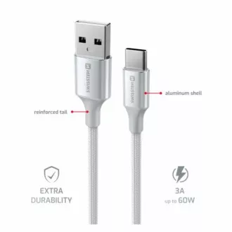 SWISSTEN ADATKÁBEL TEXTILE II USB / USB-C 1,5 M FEHÉR